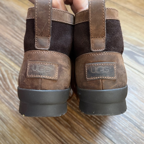 UGG CASON WATERPROOF LINED LEATHER BOOT DARK CHESTNUT - MENS  UGG Chocolate Brown Leather Boots